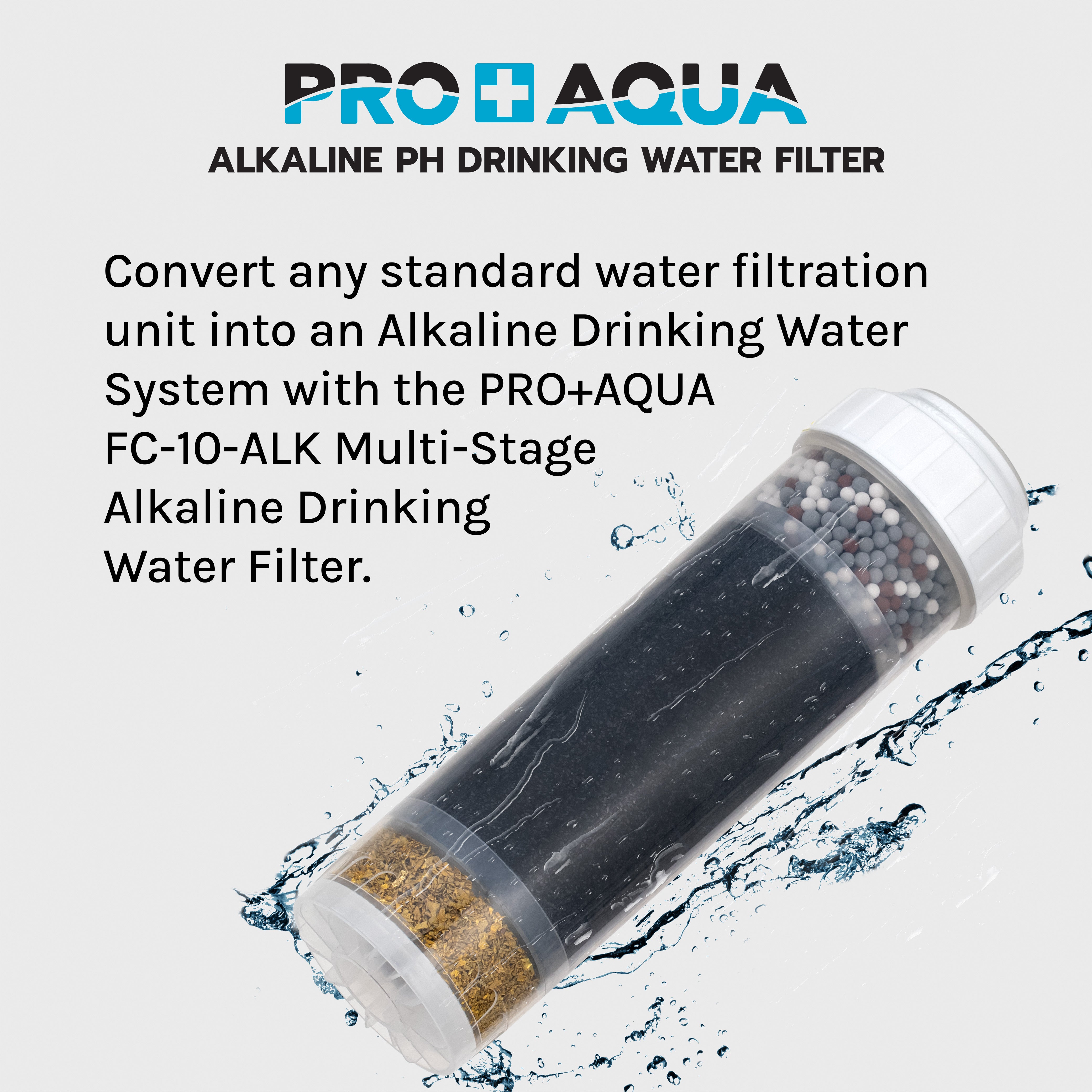 Alkaline PH Drinking Water Filter for Chlorine, Chloramines, Taste, Odor, Heavy Metals