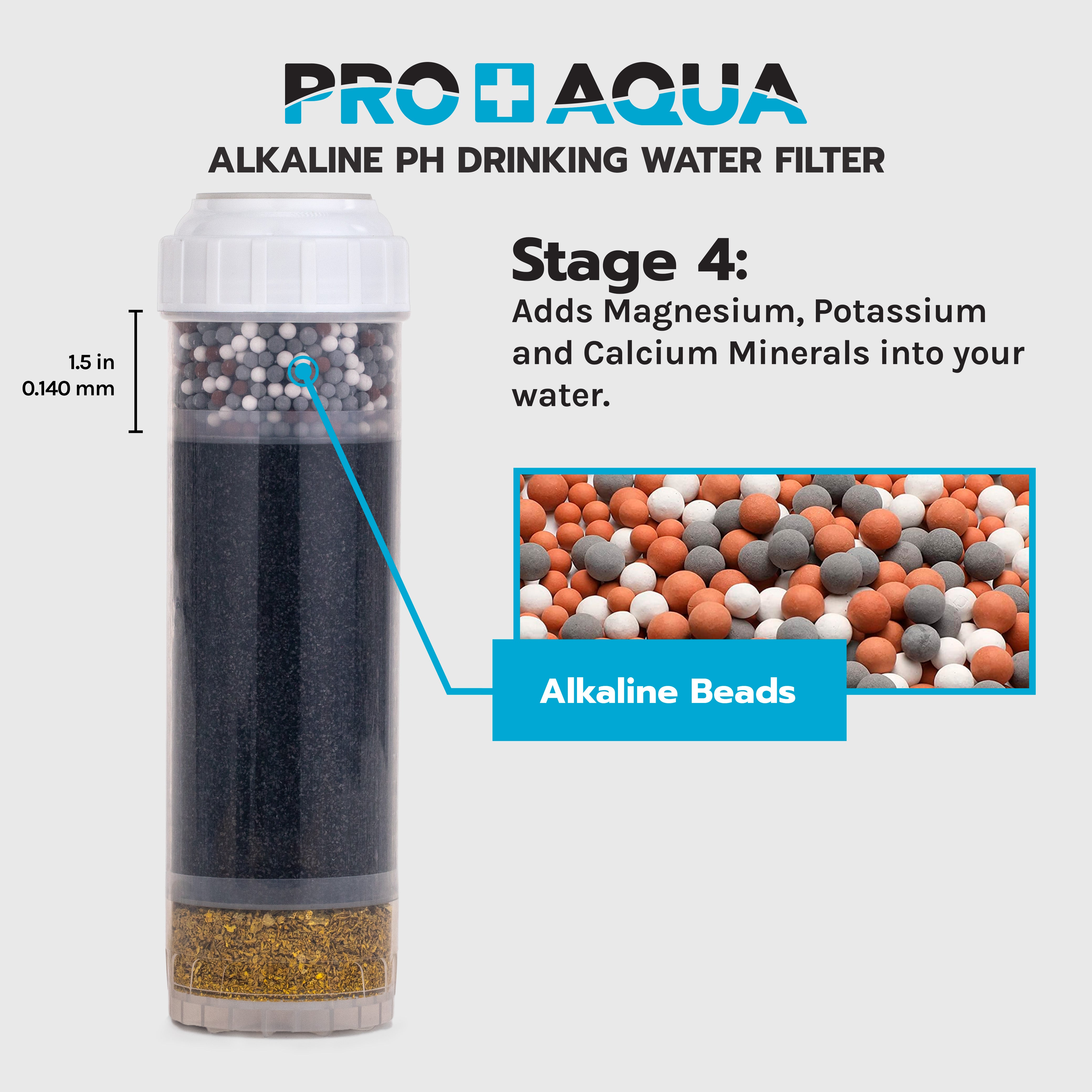 Alkaline PH Drinking Water Filter for Chlorine, Chloramines, Taste, Odor, Heavy Metals