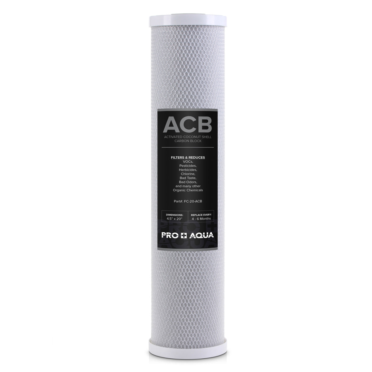 Carbon Block Whole House Replacement Water Filter, 4.5X20