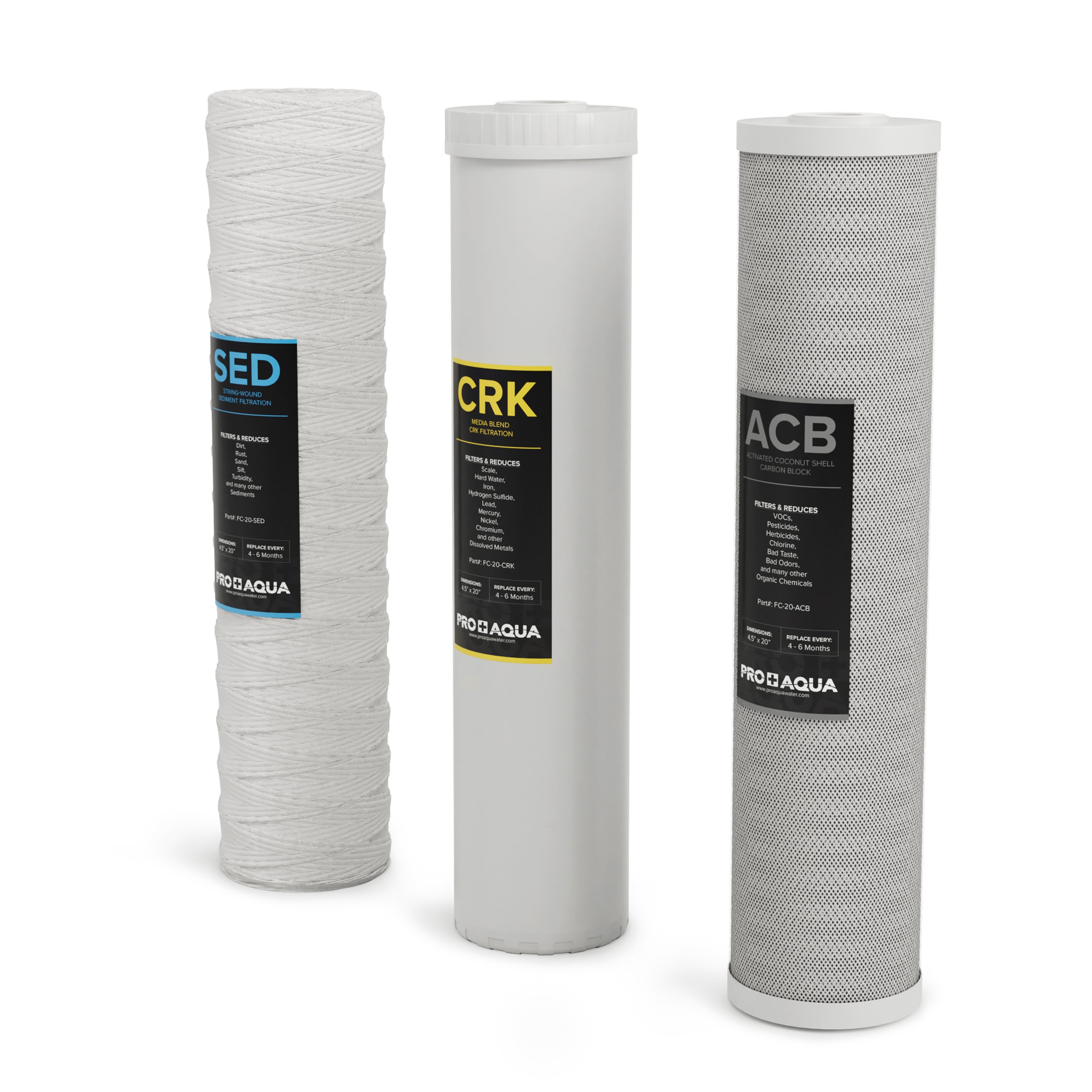 Whole House Heavy Metals Well Water Filter Replacement Set 3 Stage 20", 5 Micron