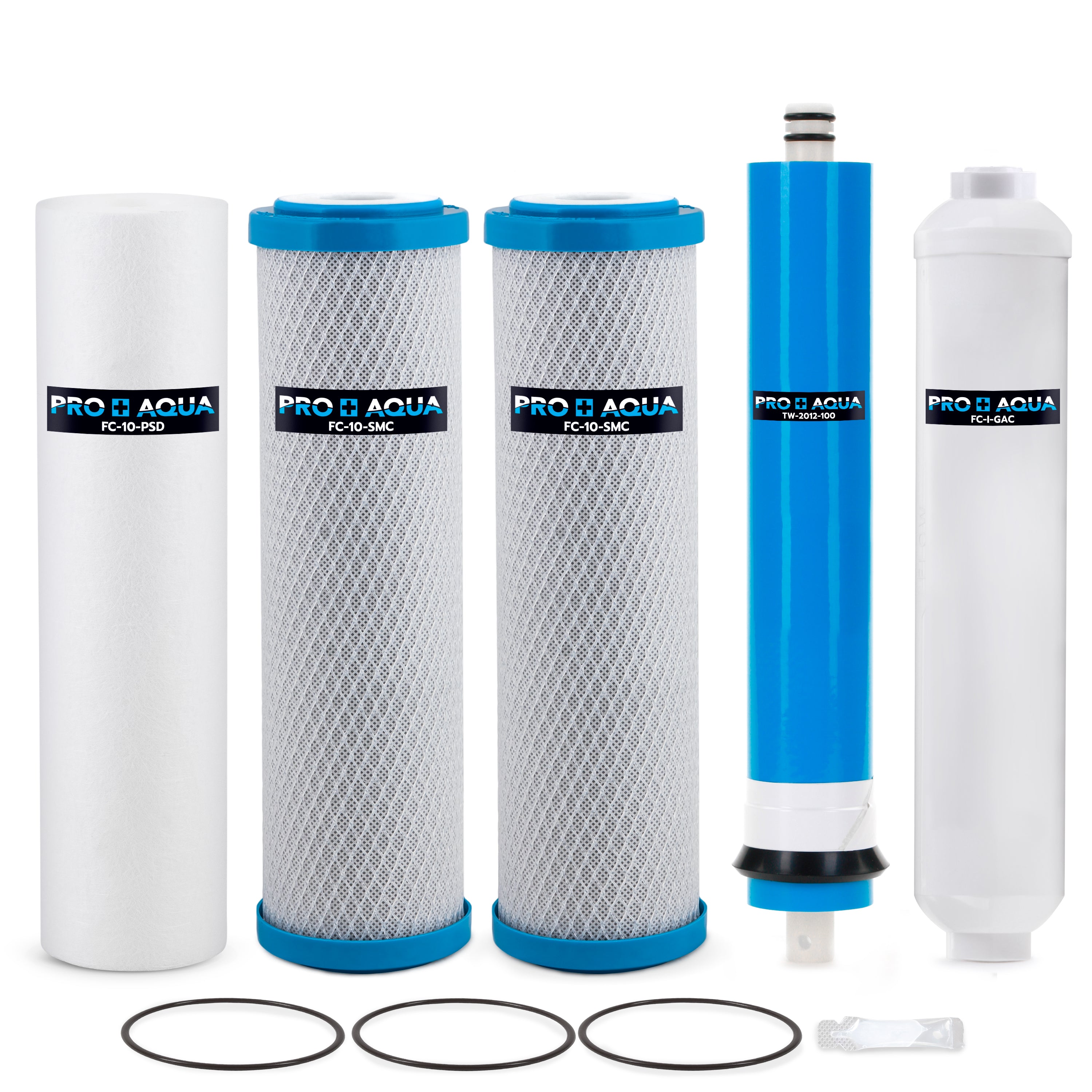 100 GPD Triple Capacity Reverse Osmosis Yearly 5 pcs Replacement Filter Set, 3/8" QC