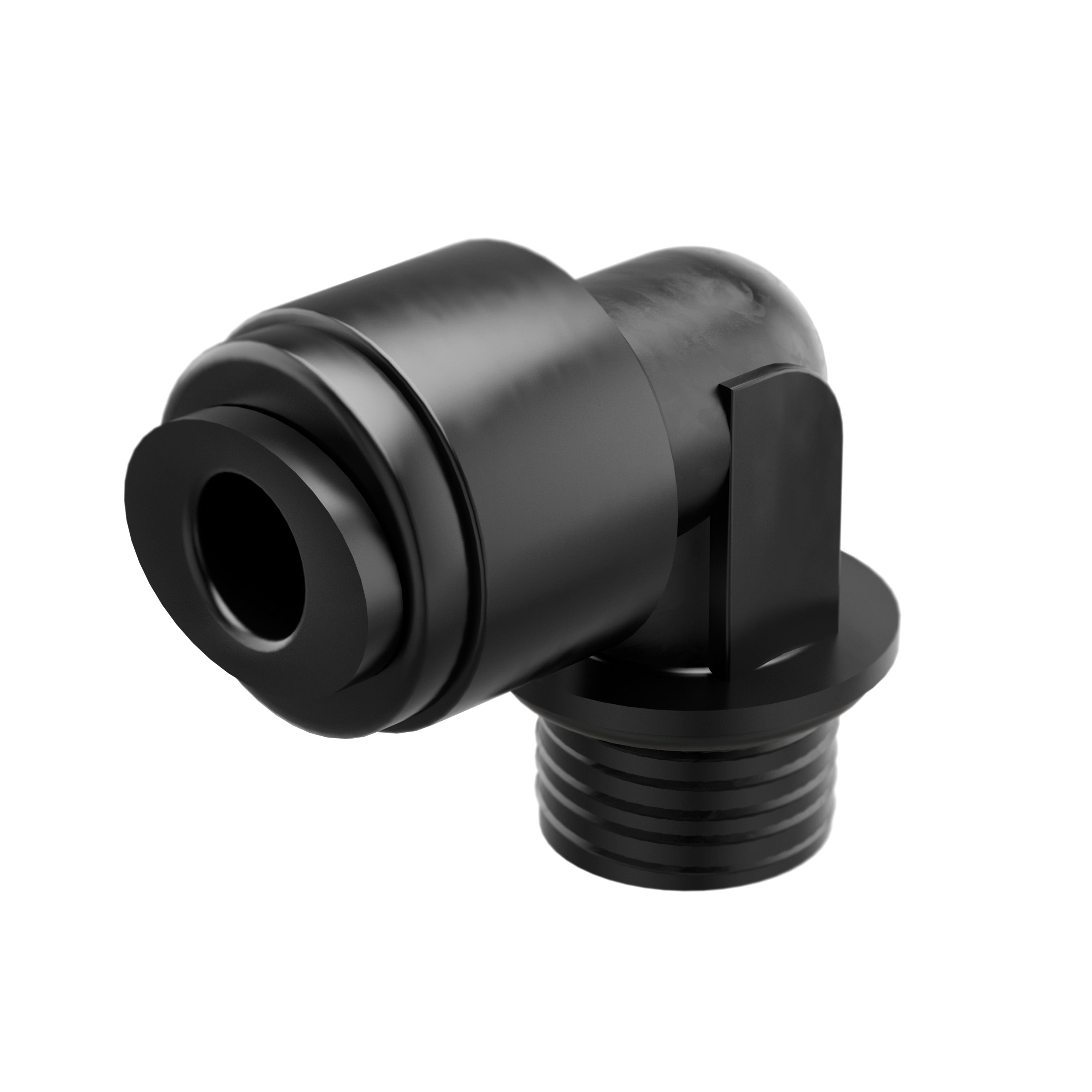 1/4" O.D. QC x 1/8" MNPT Elbow Polypropylene Adapter Fitting