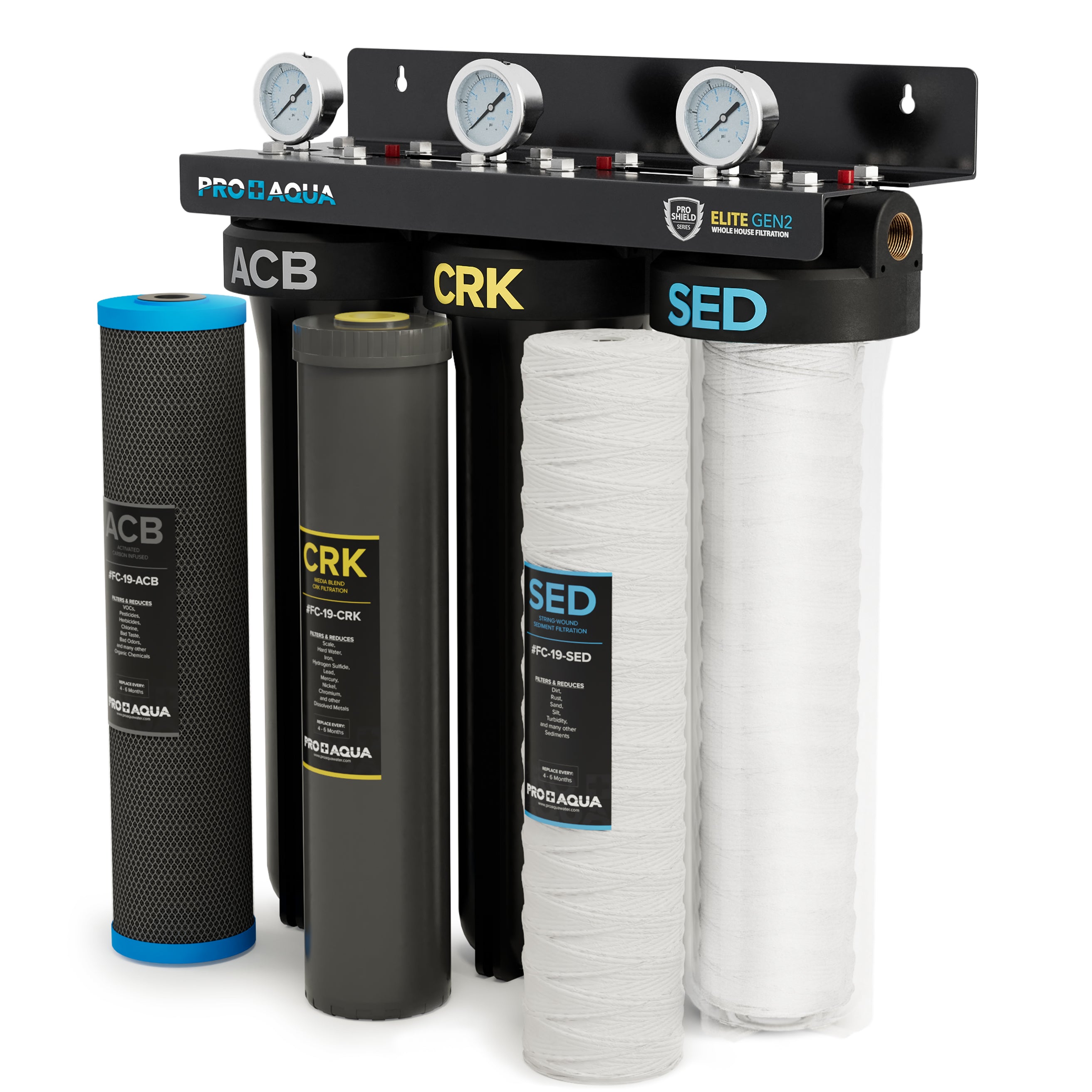 ELITE GEN2 | 3-Stage Whole House Well Water Filter System with Extra Filter Set