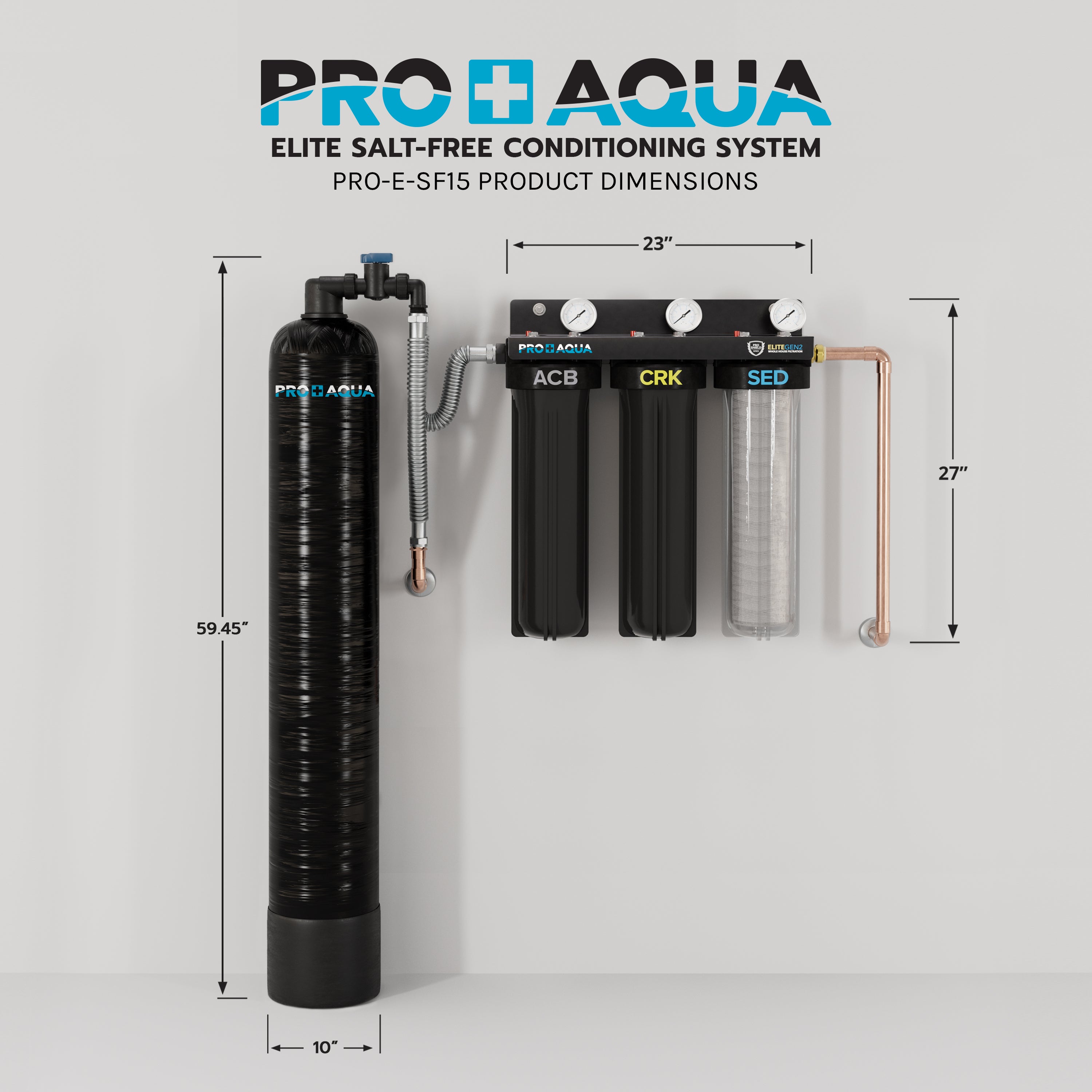 15 GPM Salt-Free Whole House Softener with 3-Stage Well Water Filter System