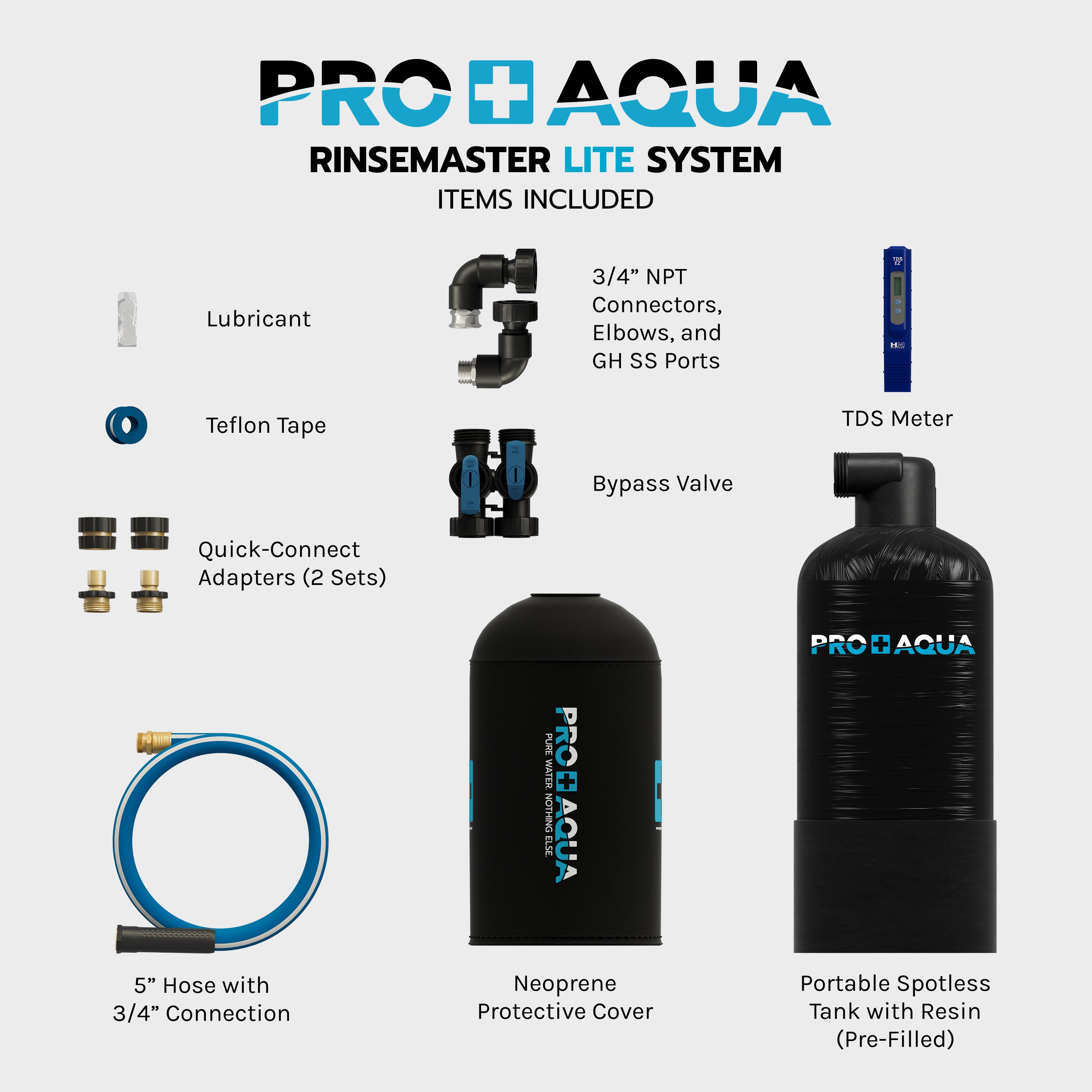 RinseMaster LITE | Portable Spot-Free Deionizer System | 2,000 Gallon