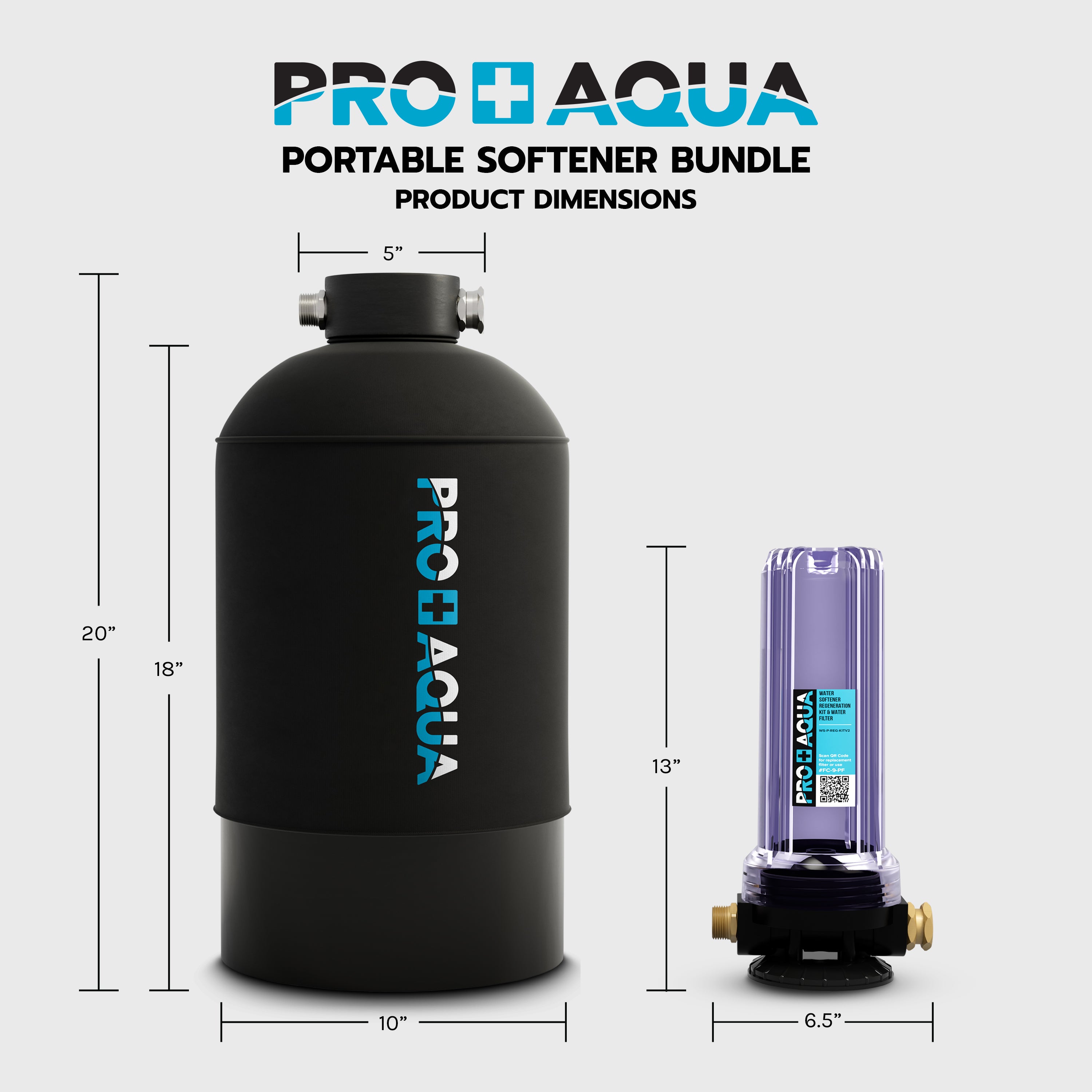 16,000 Grain Portable Water Softener with Pre-Filter Regeneration Kit