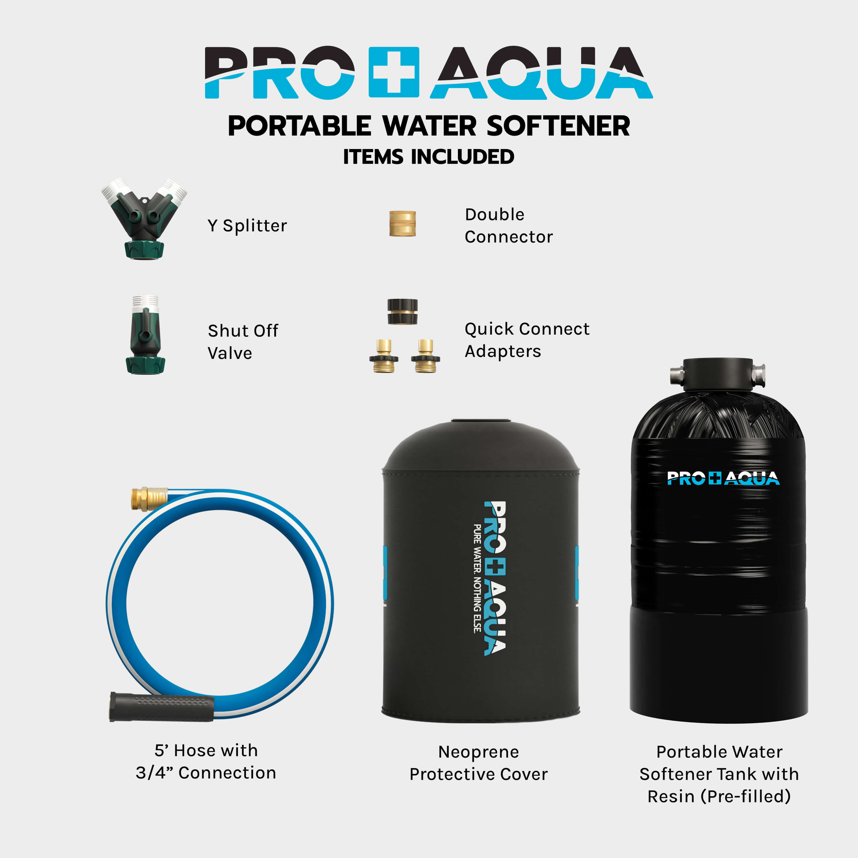 Portable RV Water Softener Pro Grade 16,000 Grain, Trailers, Boats, Car Washing