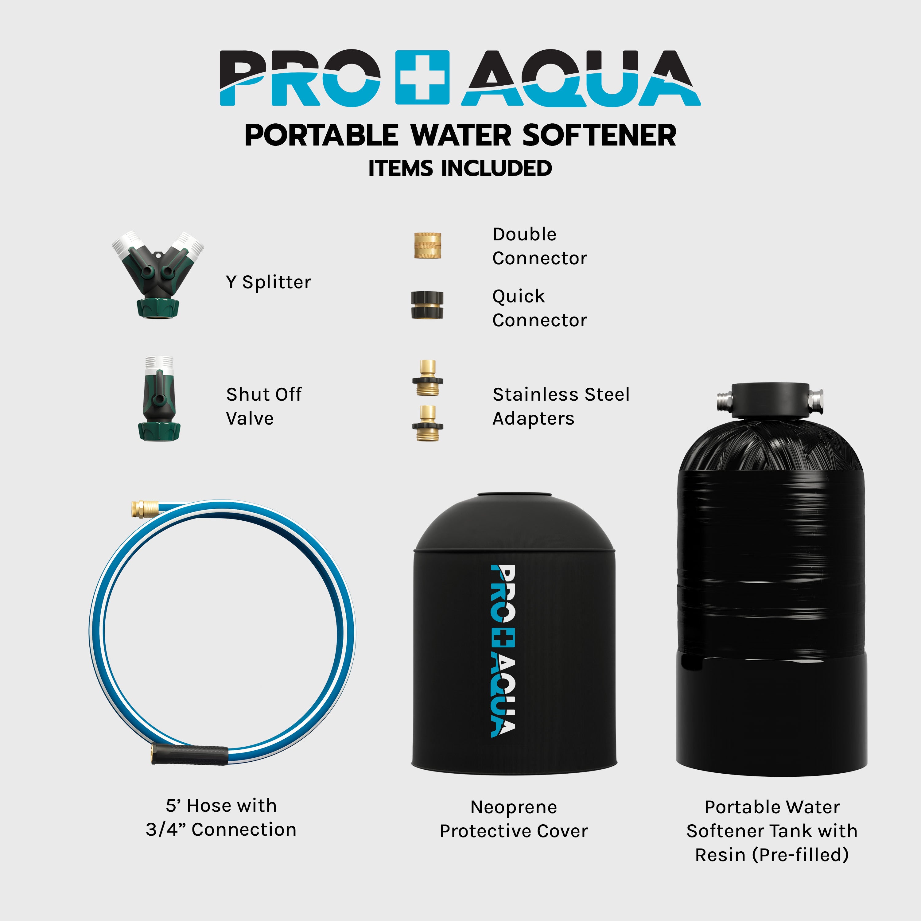 Portable RV Water Softener Pro Grade 16,000 Grain, Trailers, Boats, Car Washing