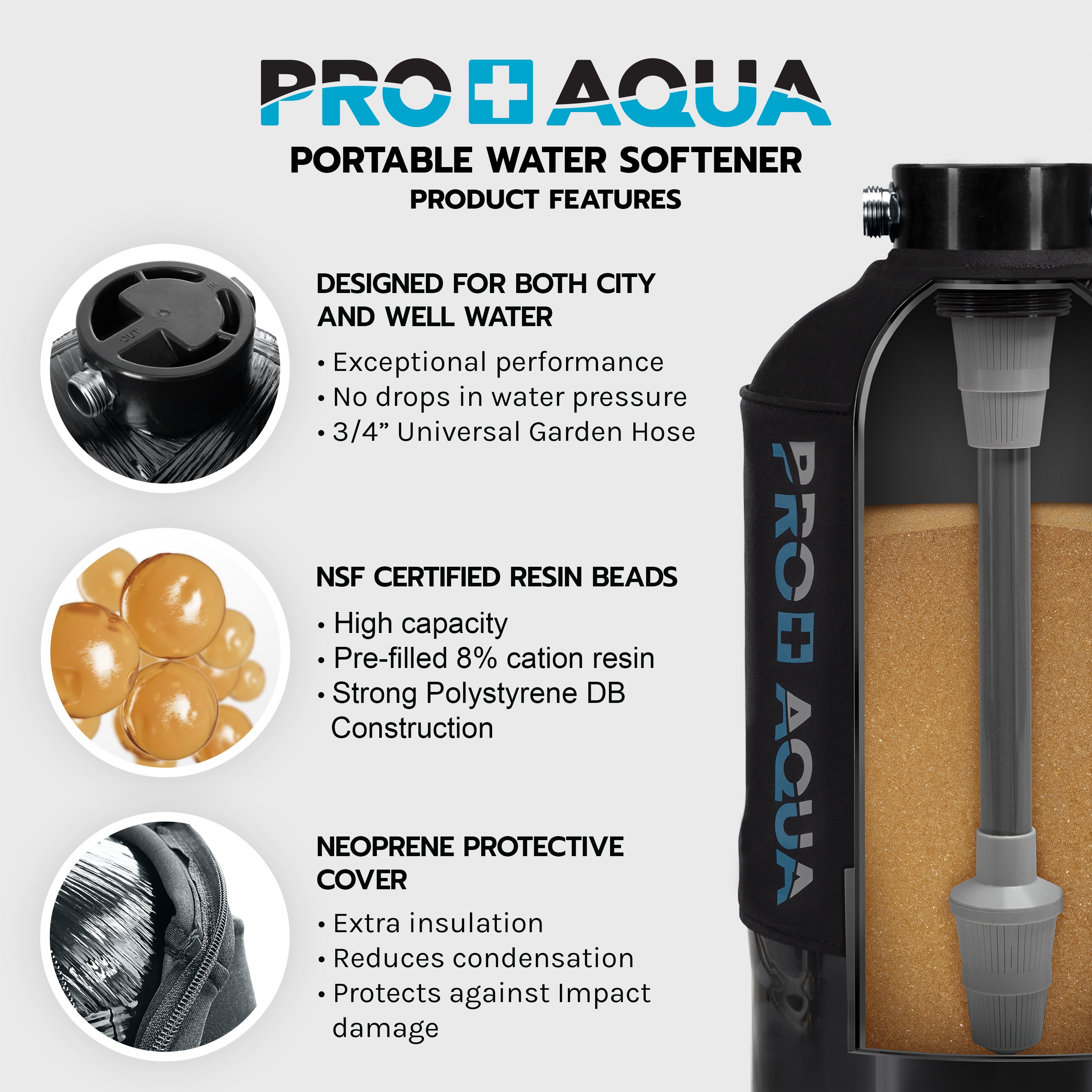 16,000 Grain Portable Water Softener with Pre-Filter Regeneration Kit