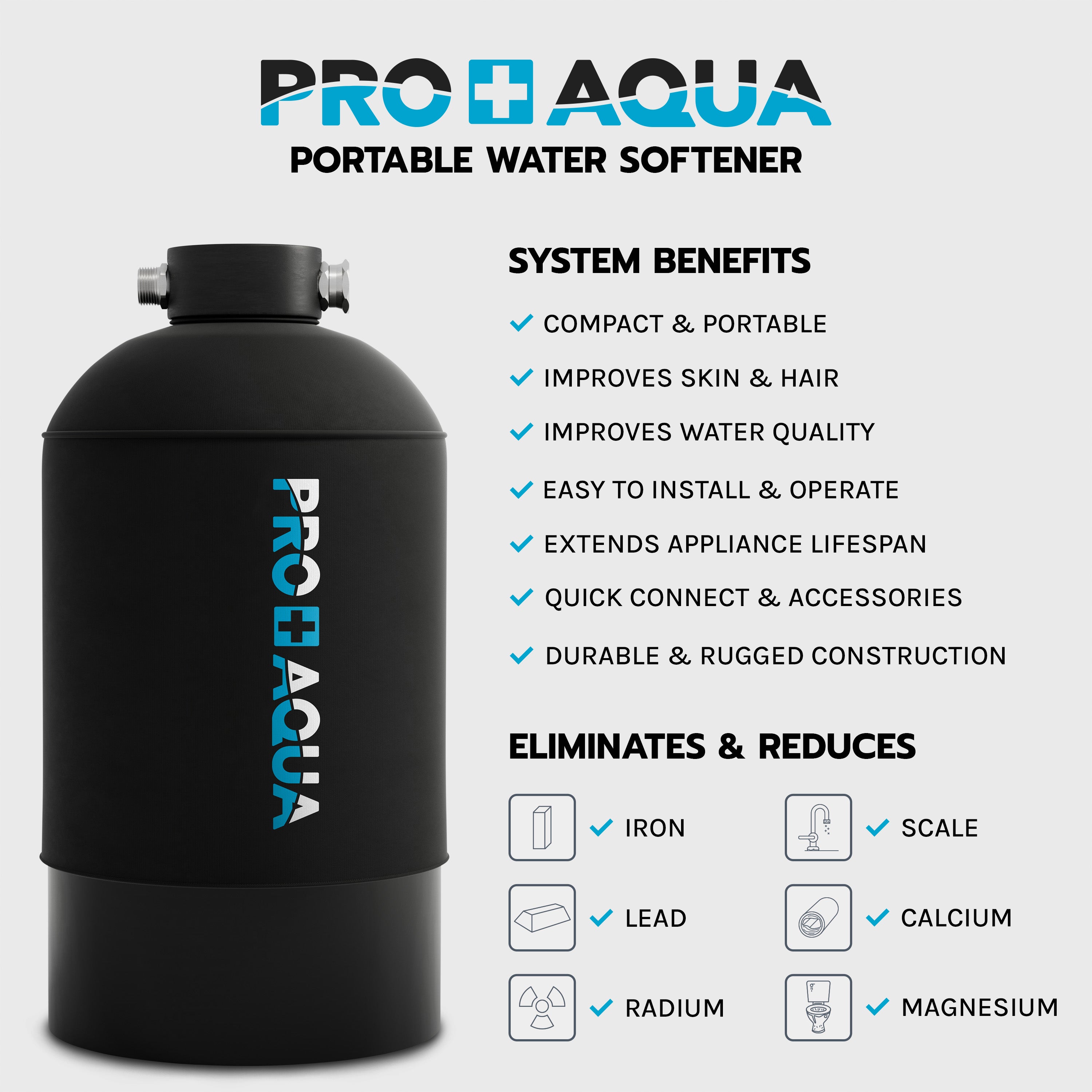16,000 Grain Portable Water Softener with Pre-Filter Regeneration Kit