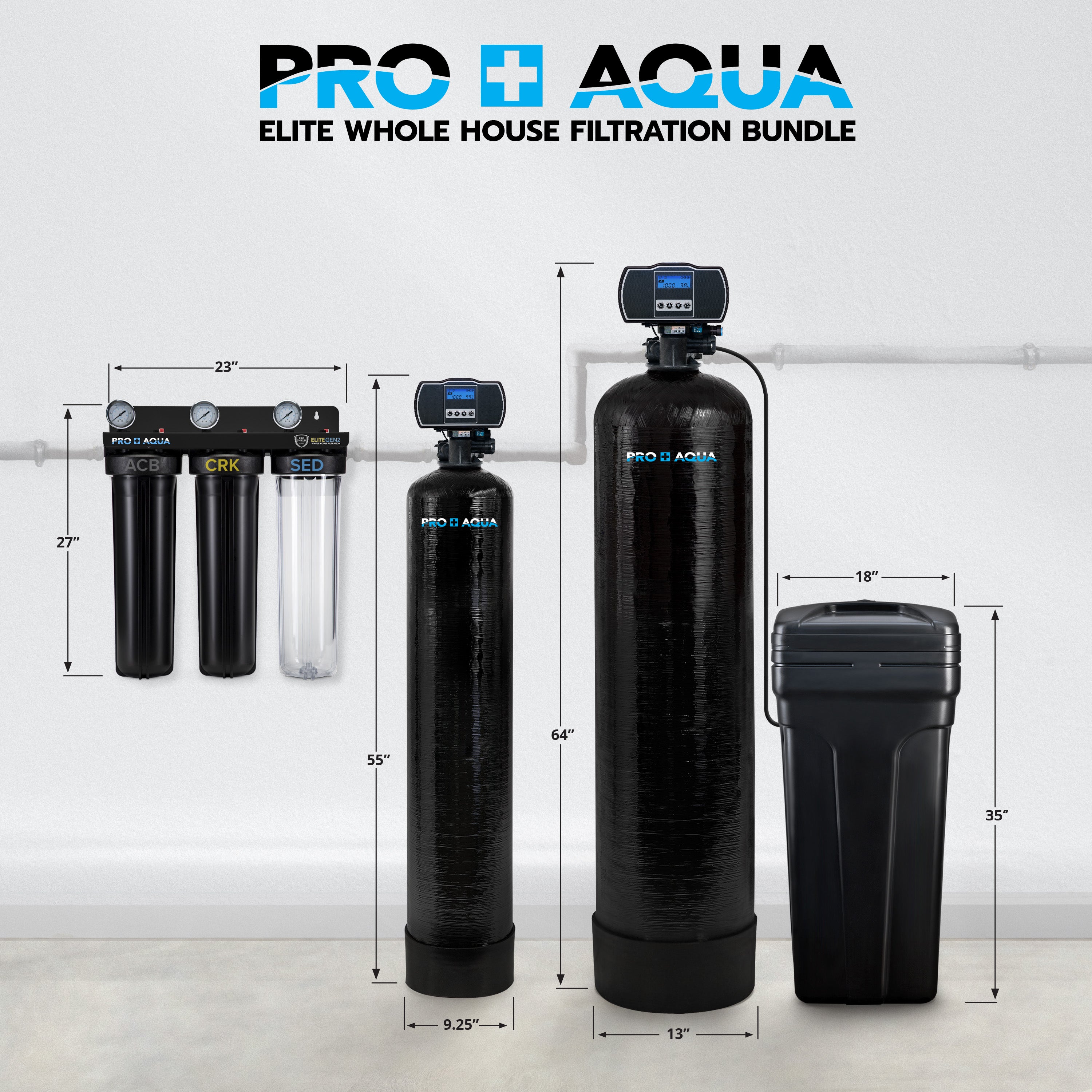 Three System Bundle | 80,000 Grain Softener, Well Water Iron/Odor Filtration and 3-Stage Filter