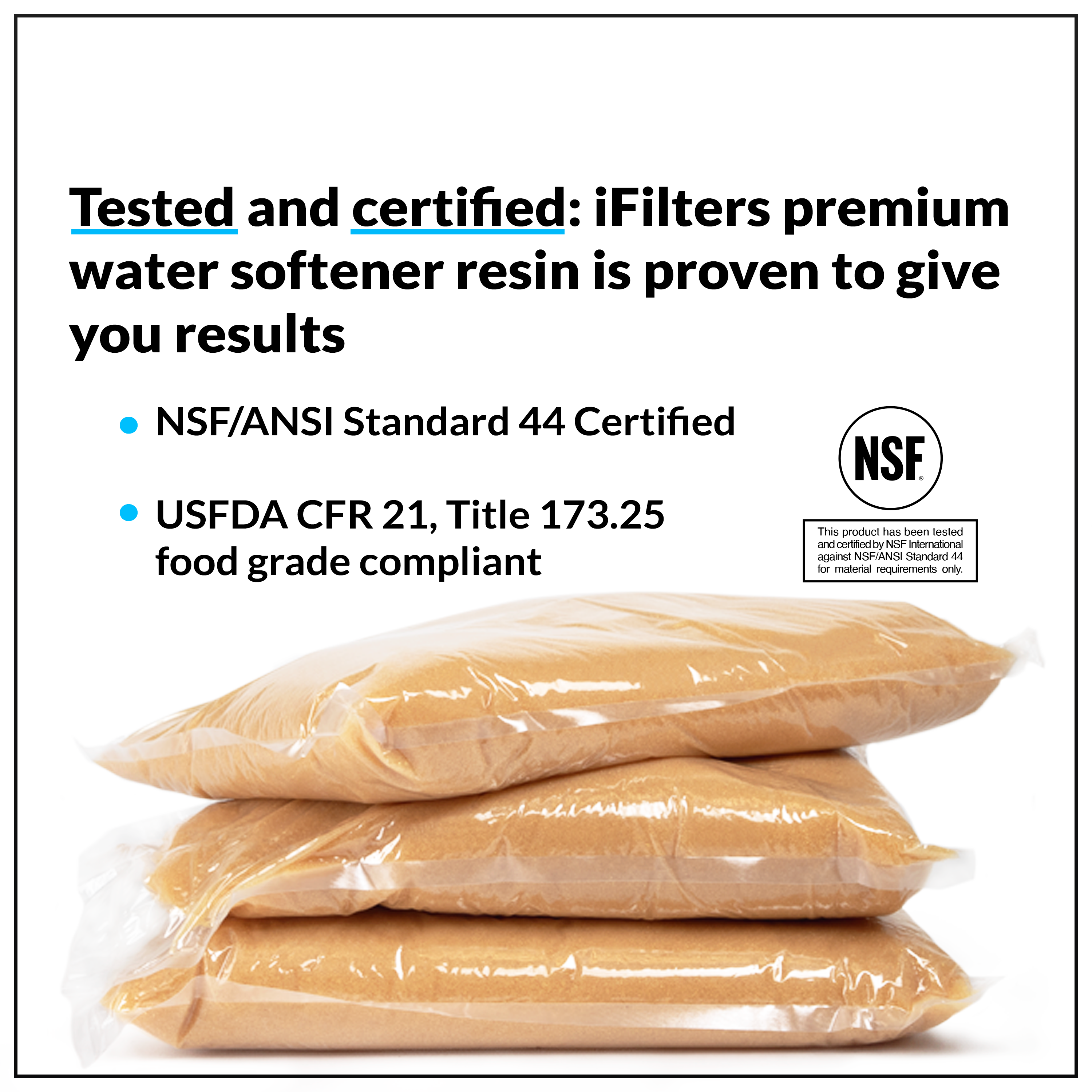 Water Softener Resin Media High Quality Replacement Cation Ion Exchange 1/2 CuFt