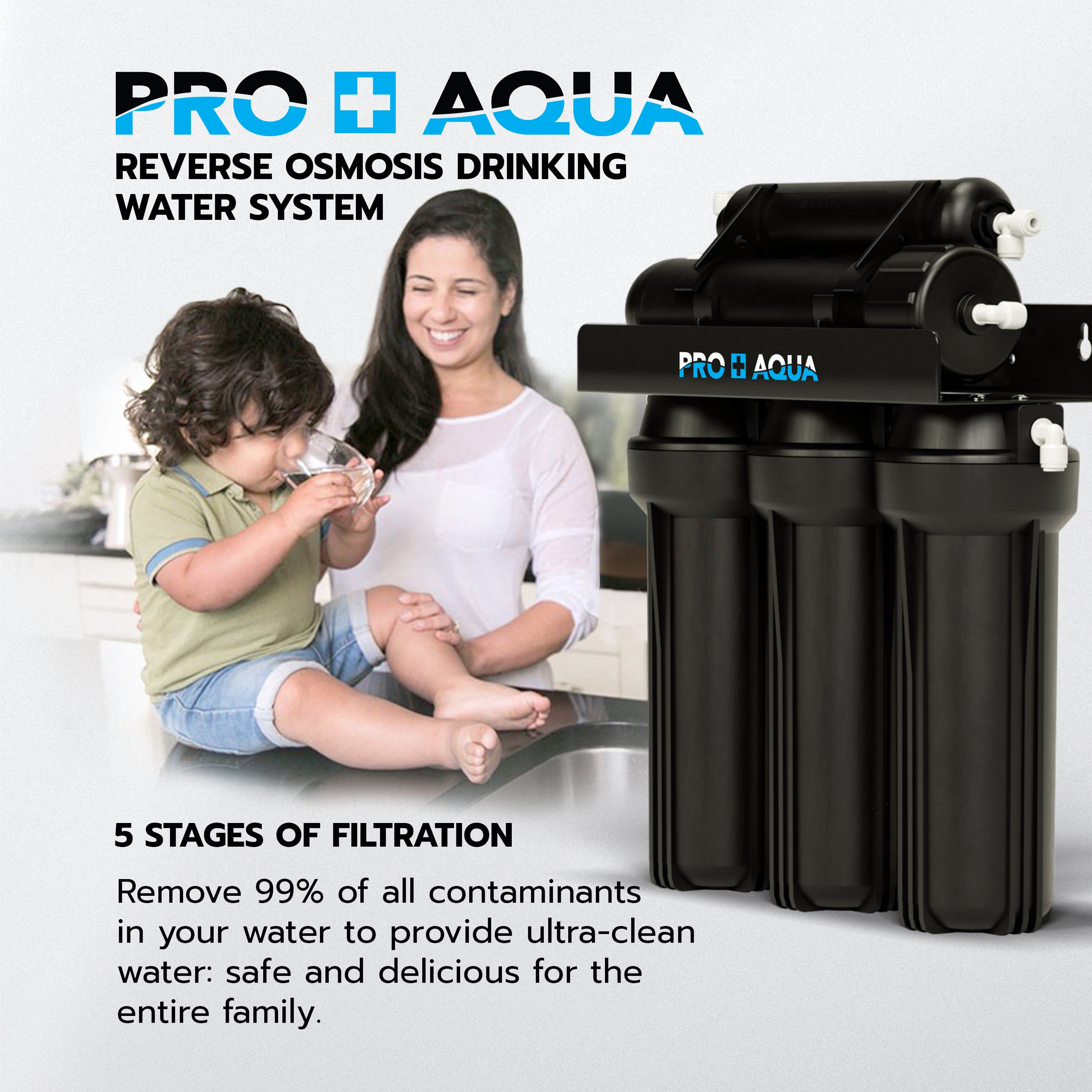 Four System Bundle | 80,000 Grain Softener, Well Water Iron/Odor Filtration, 3-Stage Filter and RO System