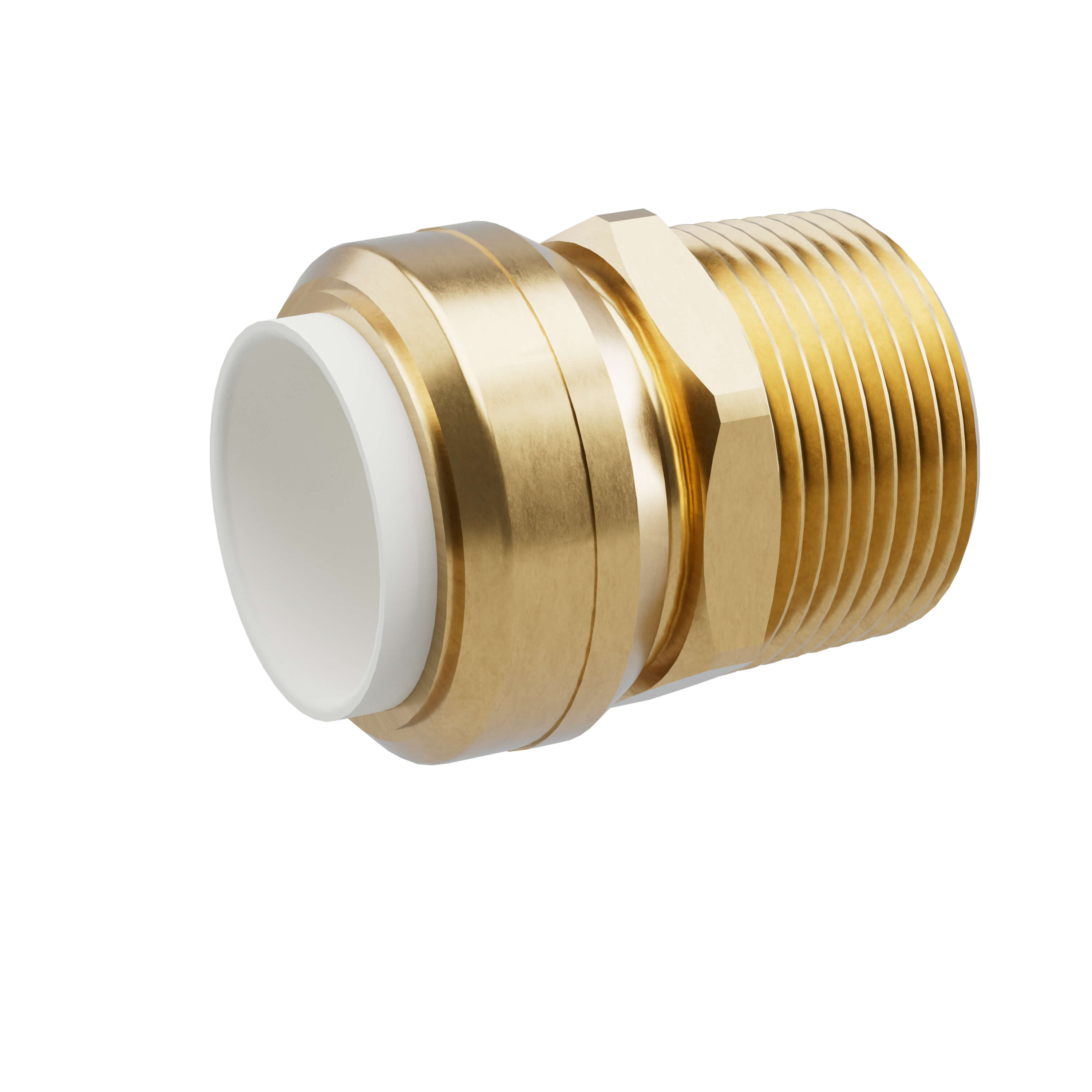 Brass Adapter 1" Male Thread to 1" Female Push In Fitting