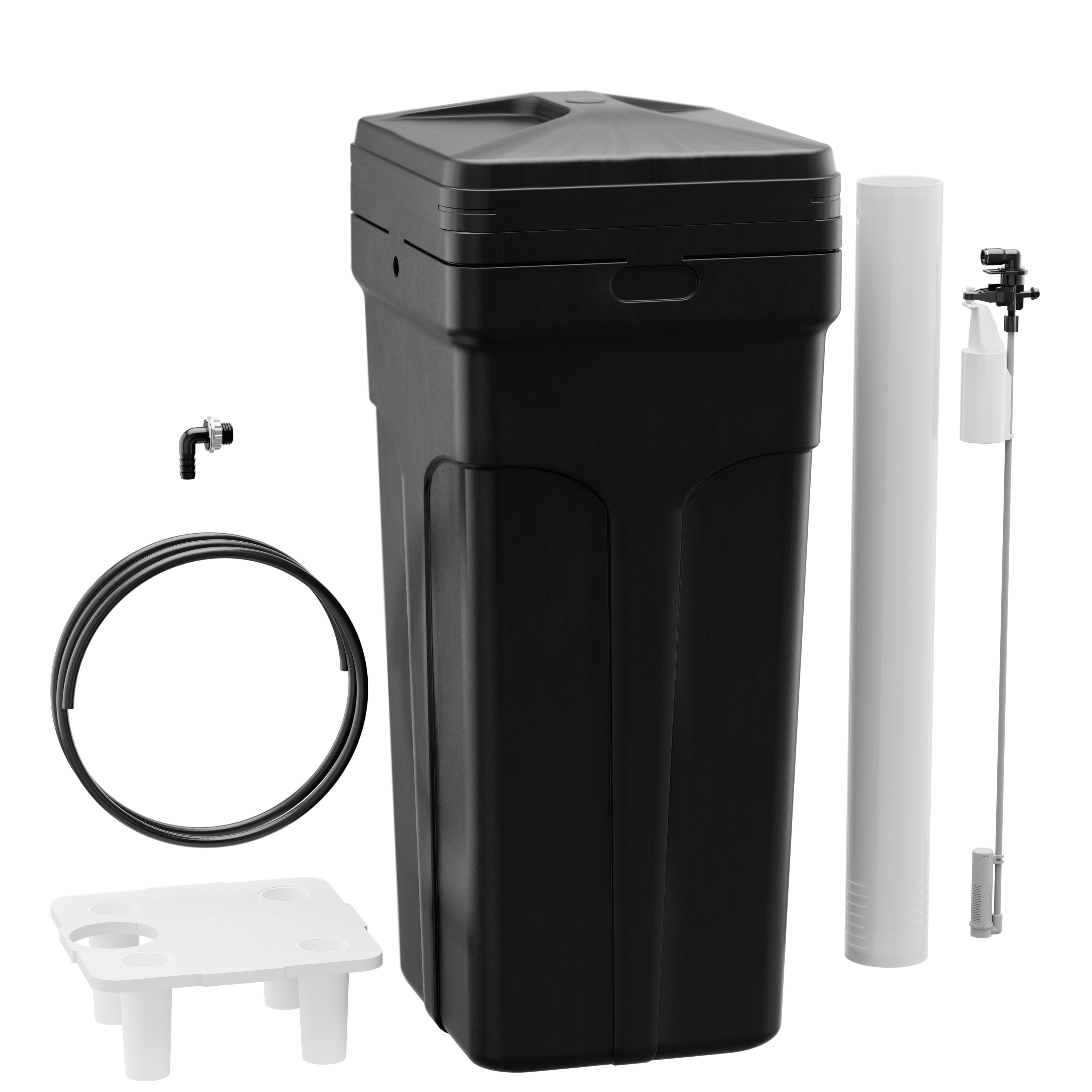 Water Softener Salt Brine Tank Set, Black 16x33