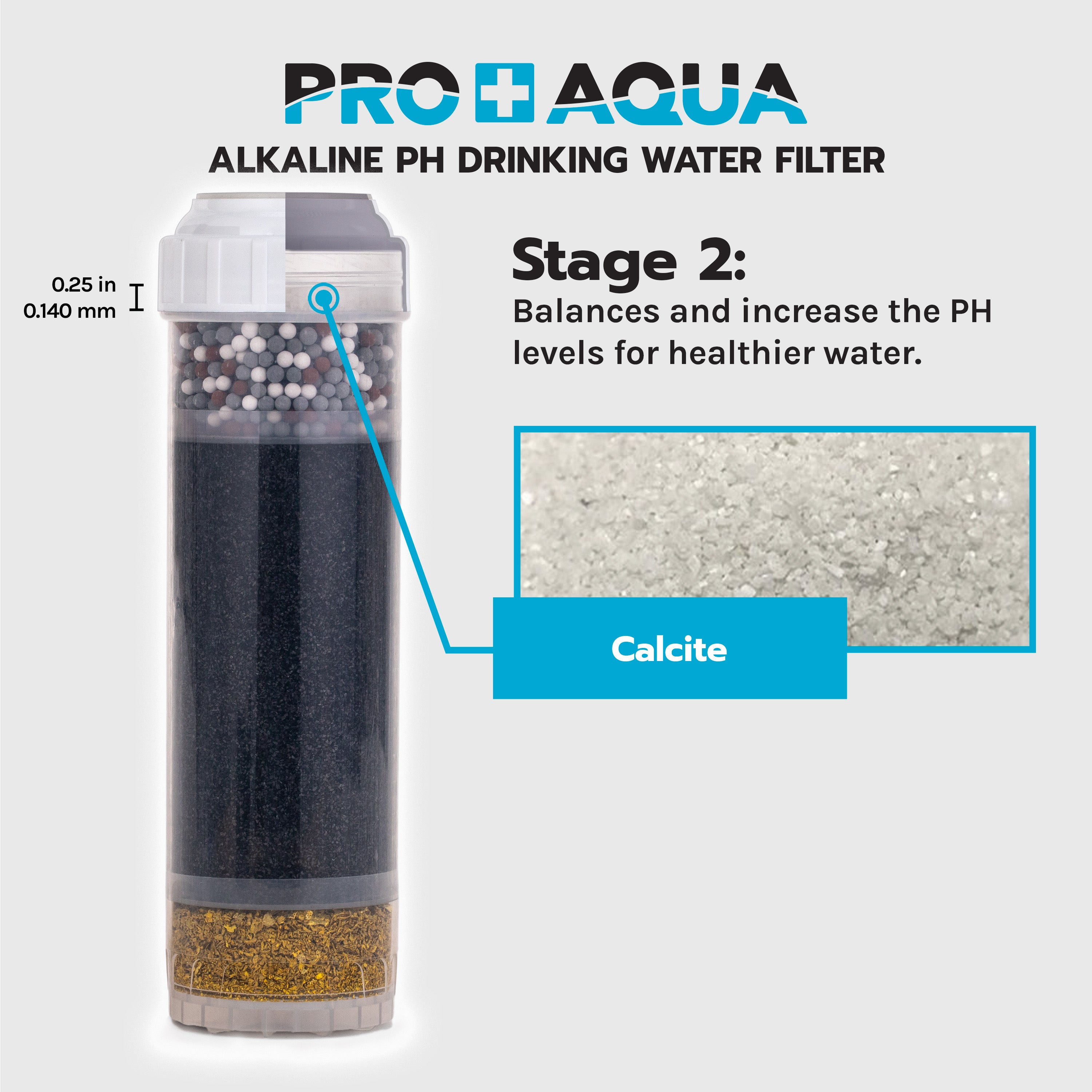 Alkaline PH Drinking Water Filter for Chlorine, Chloramines, Taste, Odor, Heavy Metals
