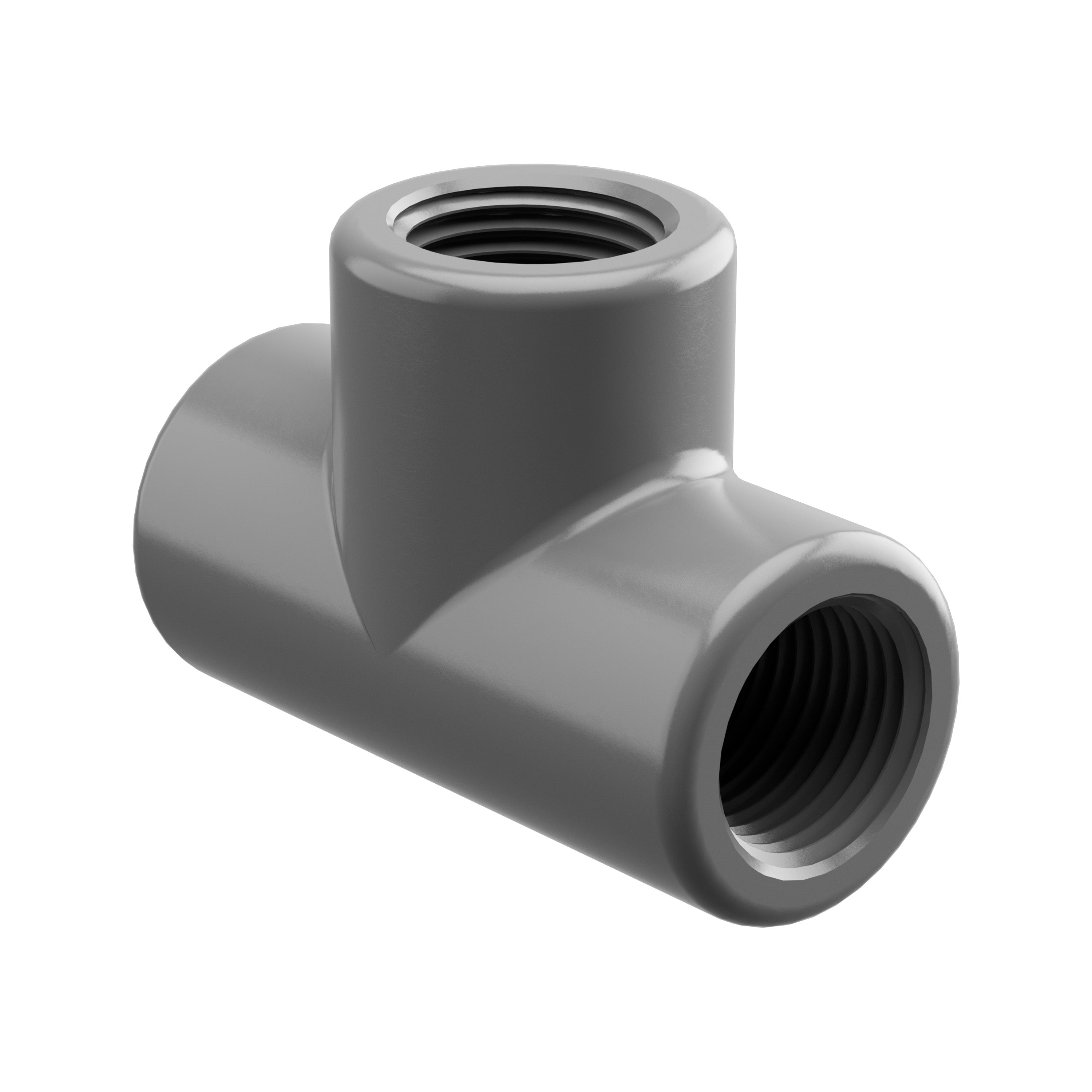 1/2" FNPT Tee Schedule 80 PVC Fitting