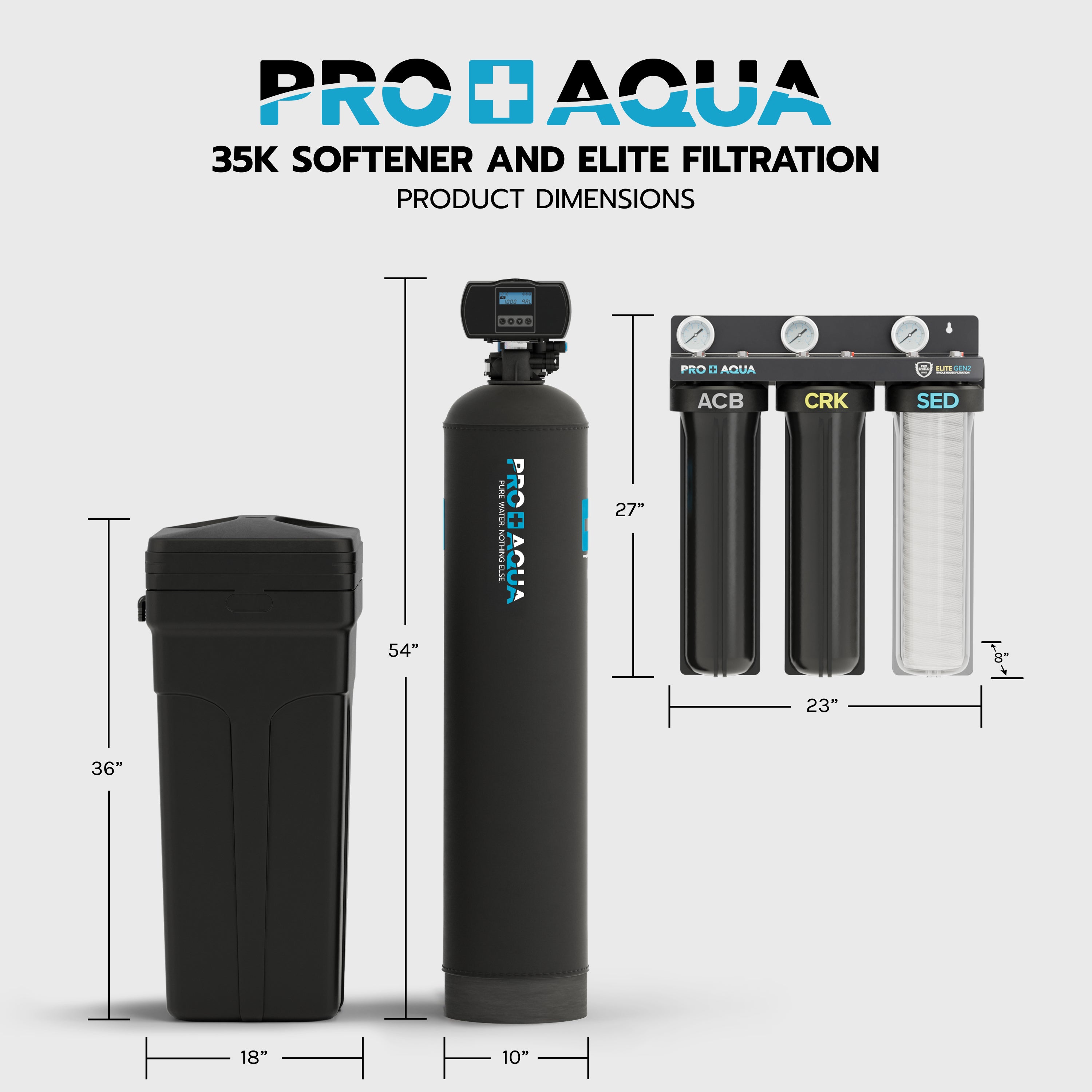 Whole House Water Filtration System + 35,000 Grain Water Softener | Bundle