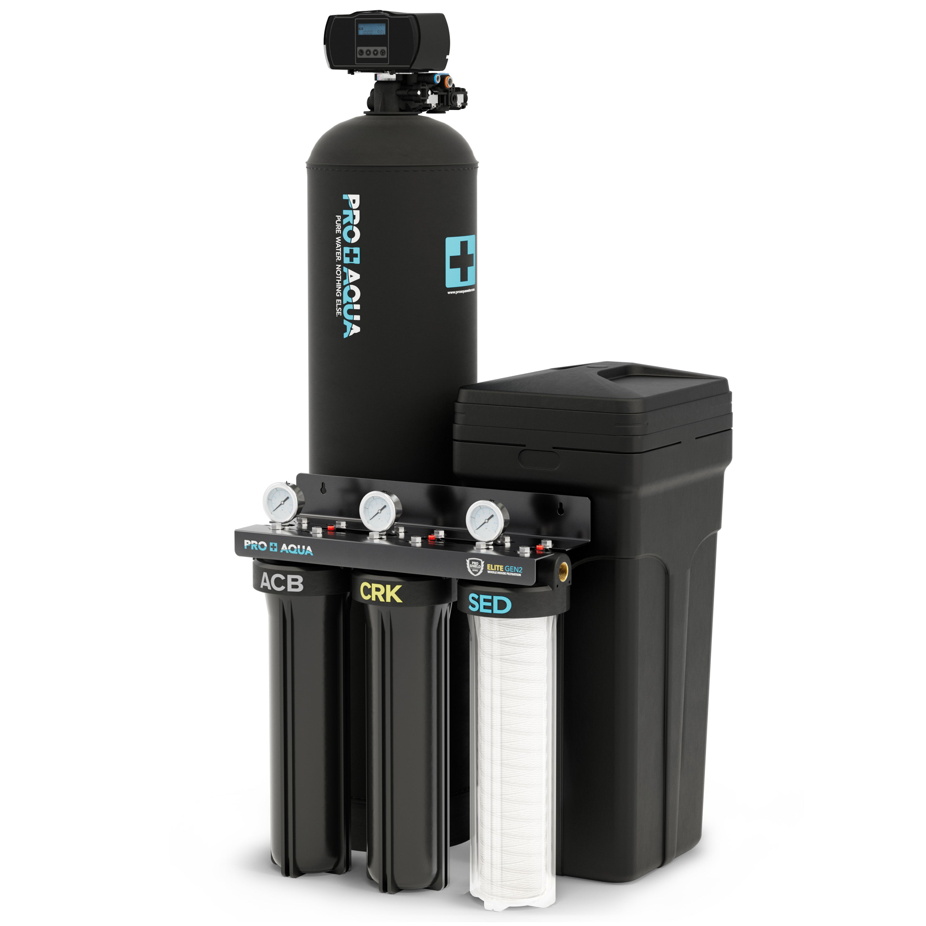 Whole House Water Filtration System + 55,000 Grain Water Softener | Bundle
