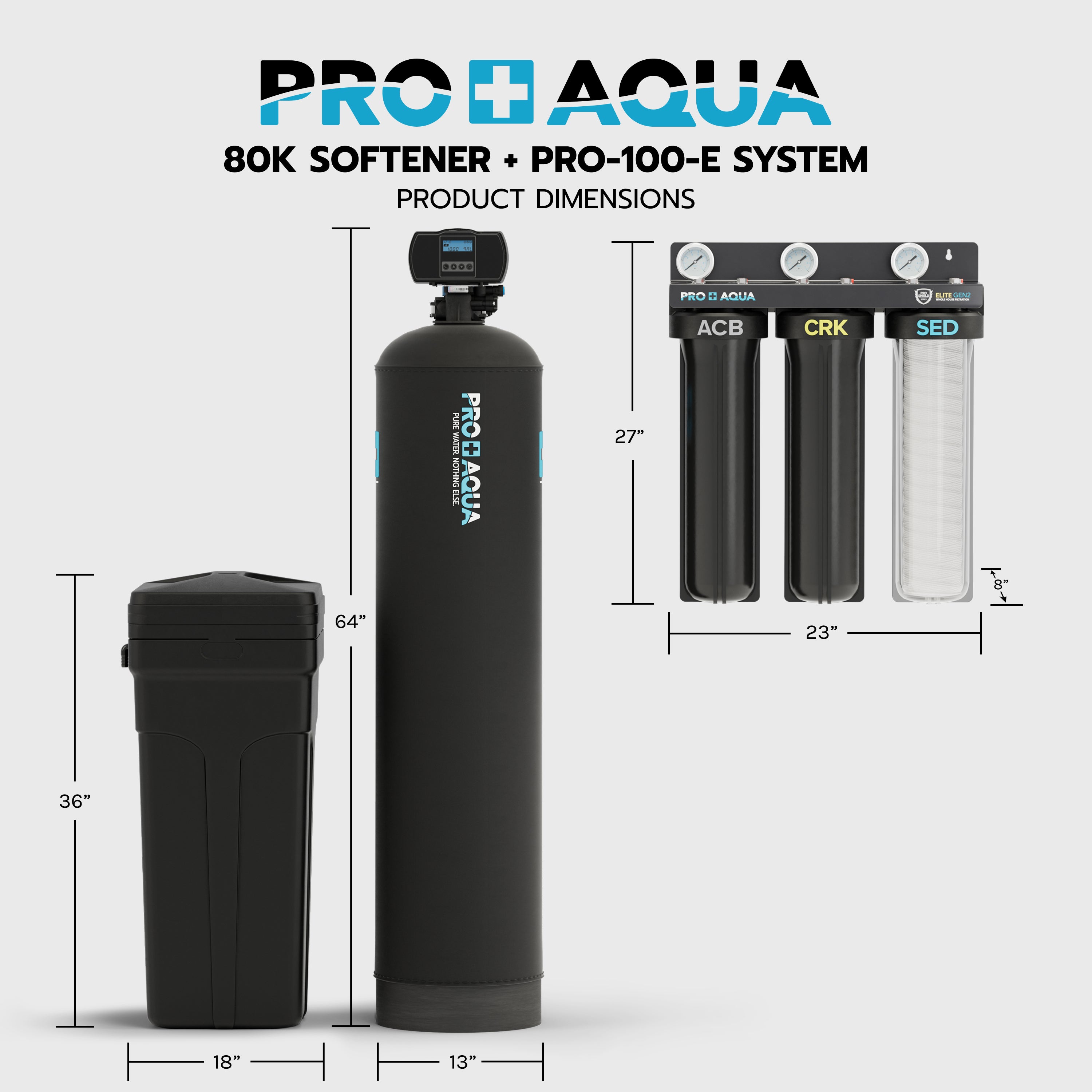 Whole House Water Filtration System + 80,000 Grain Water Softener | Bundle