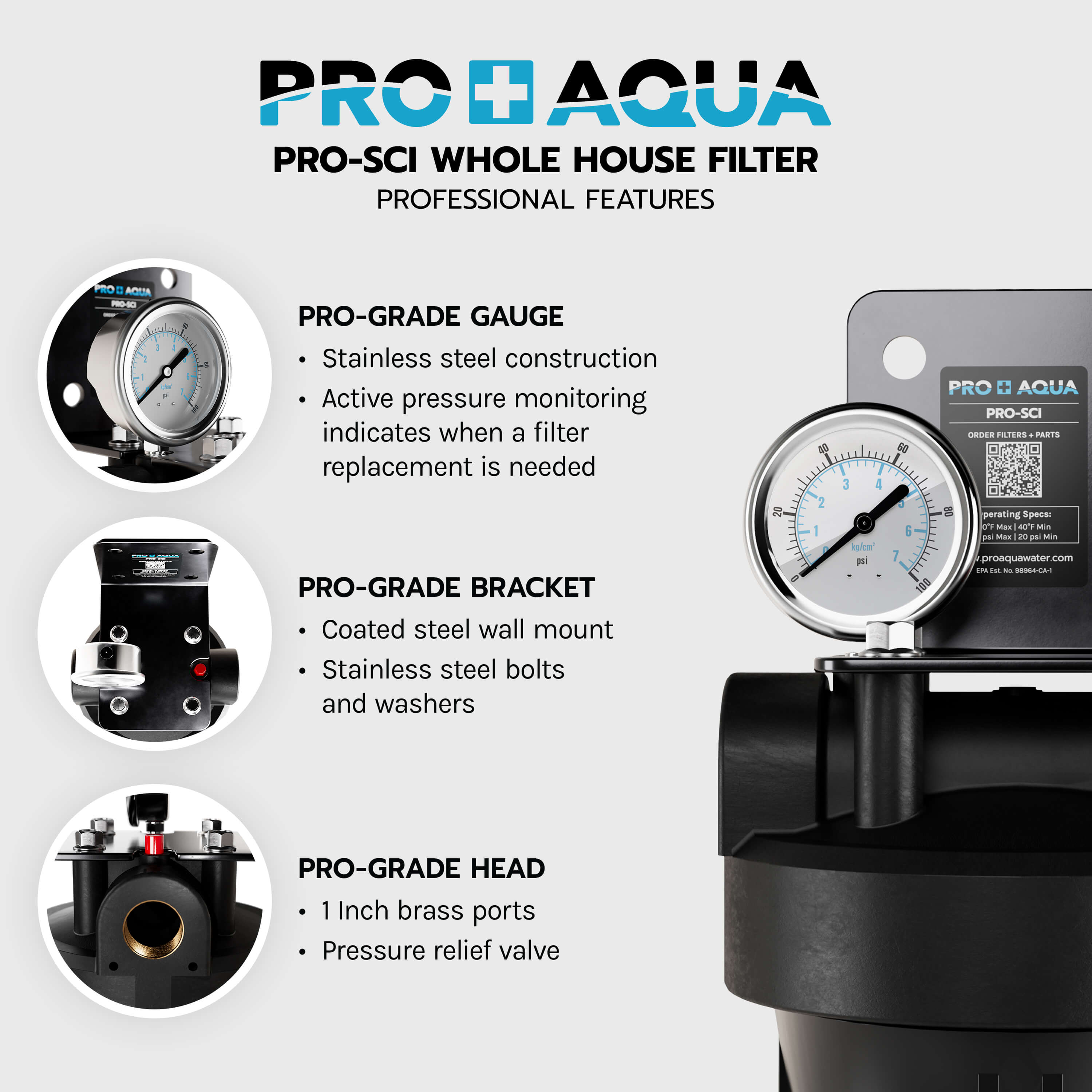PRO-SCI-S80E 80,000 Grain Whole House Water Filter & Softener Bundle