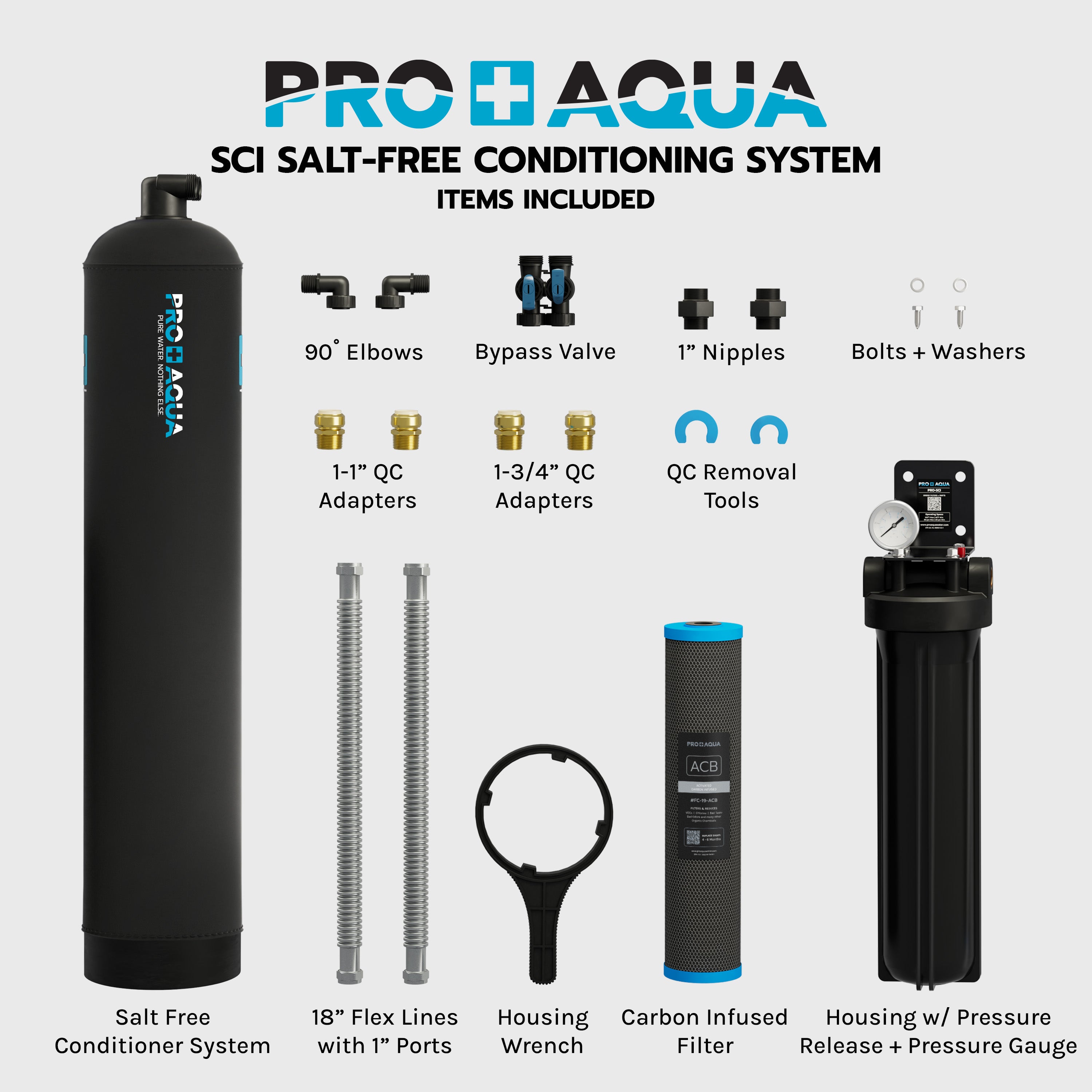 10 GPM Salt-Free Whole House Water Softener with Single-Stage Carbon Filter System