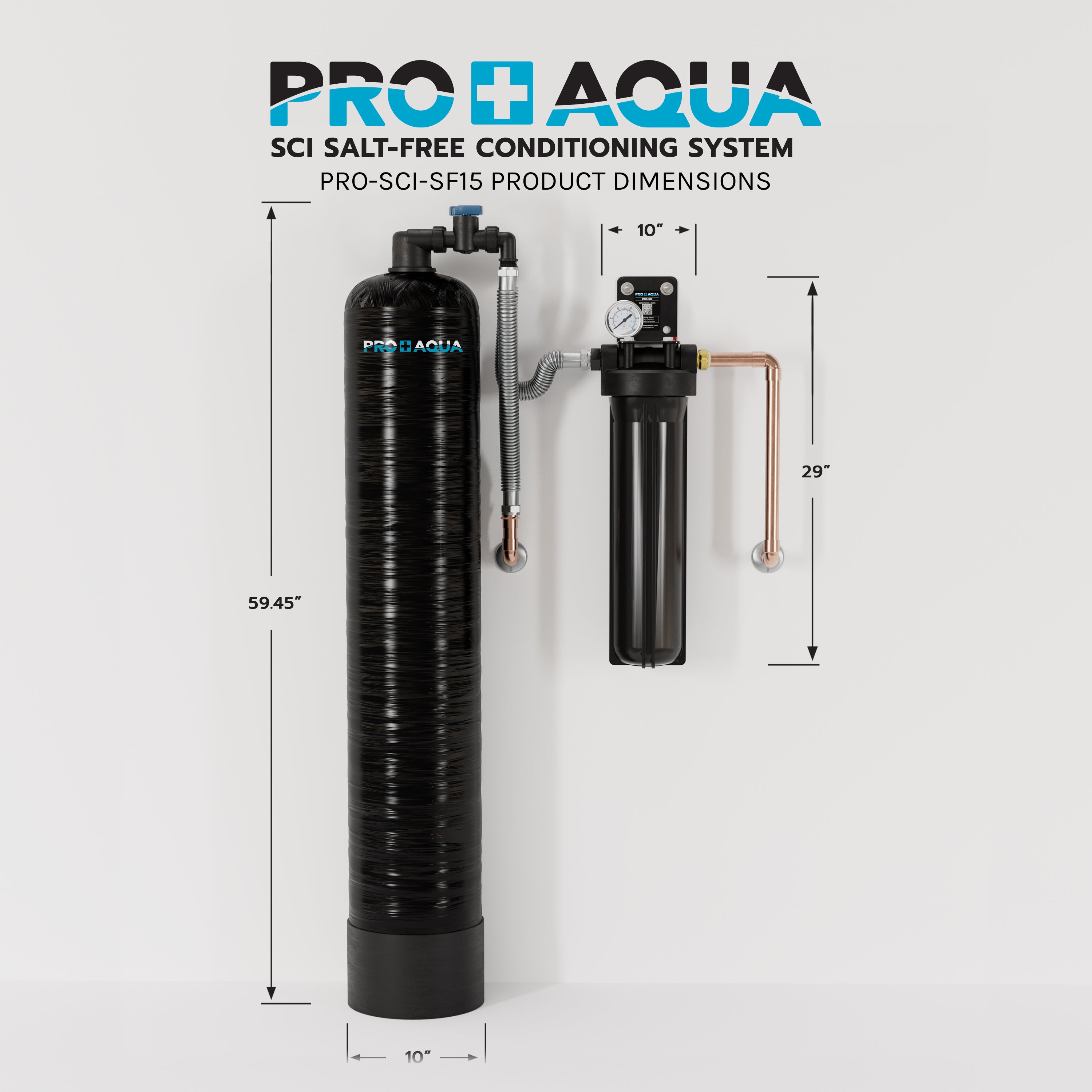 15 GPM Salt-Free Whole House Water Softener with Single-Stage Carbon Filter System