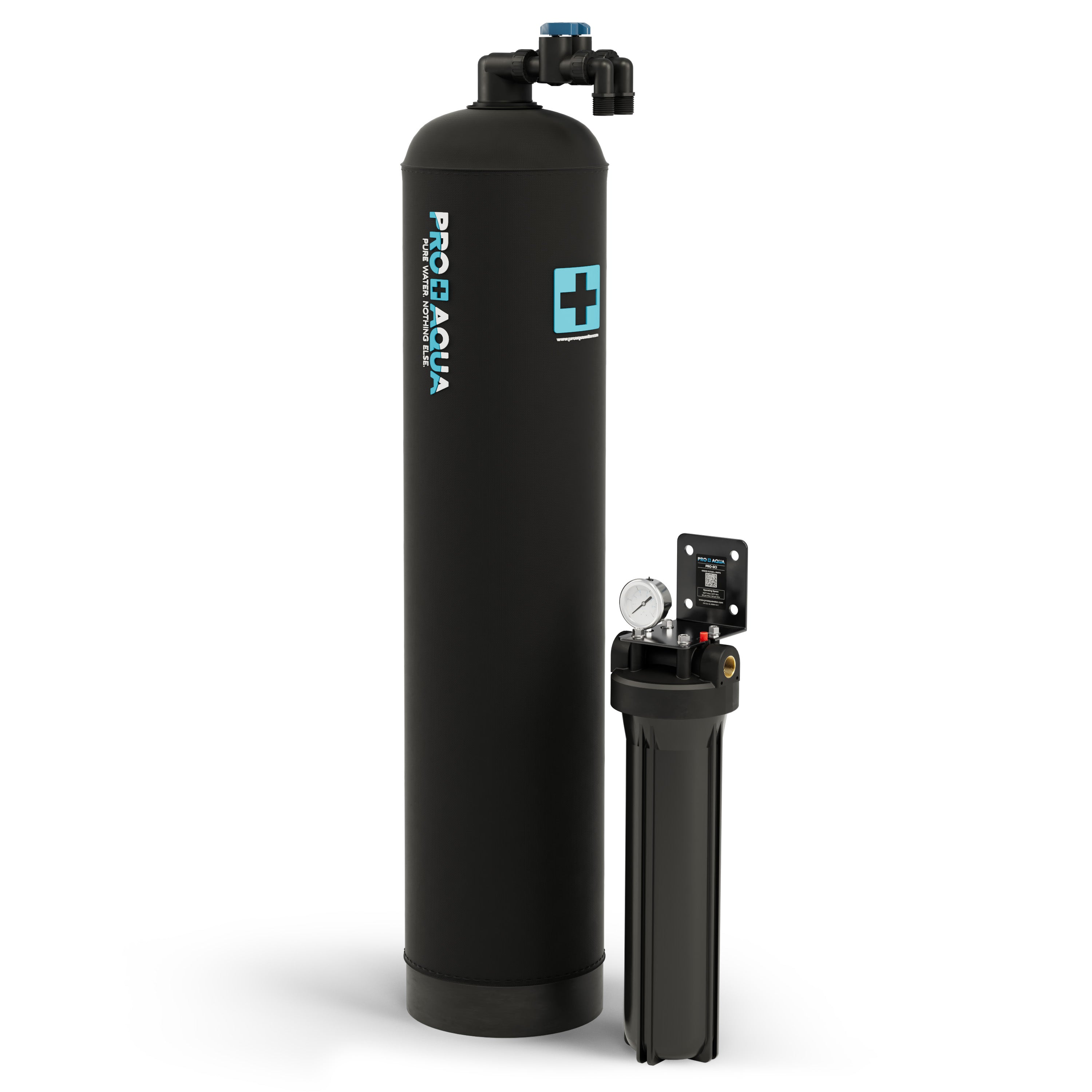 20 GPM Salt-Free Whole House Water Softener with Single-Stage Carbon Filter System