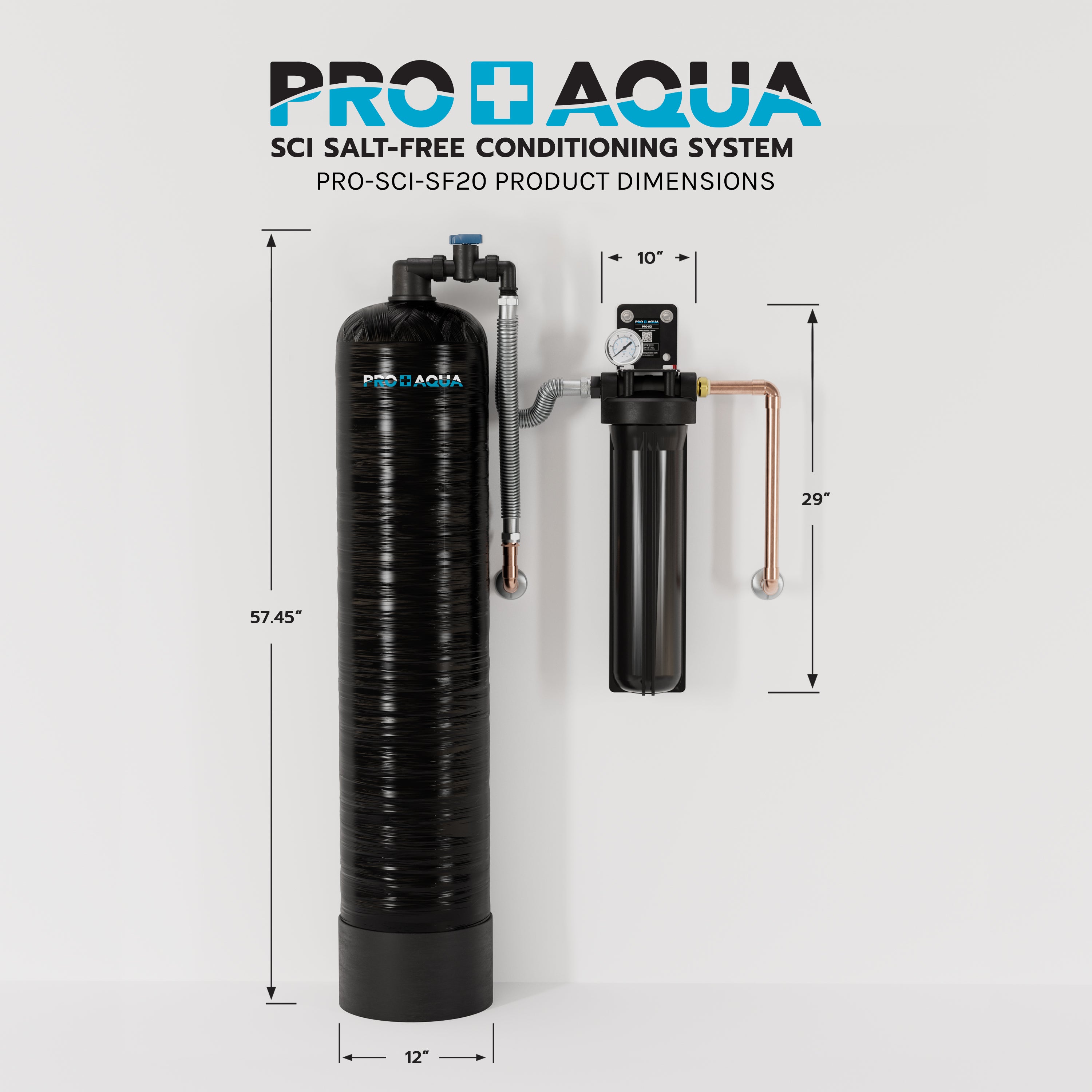20 GPM Salt-Free Whole House Water Softener with Single-Stage Carbon Filter System