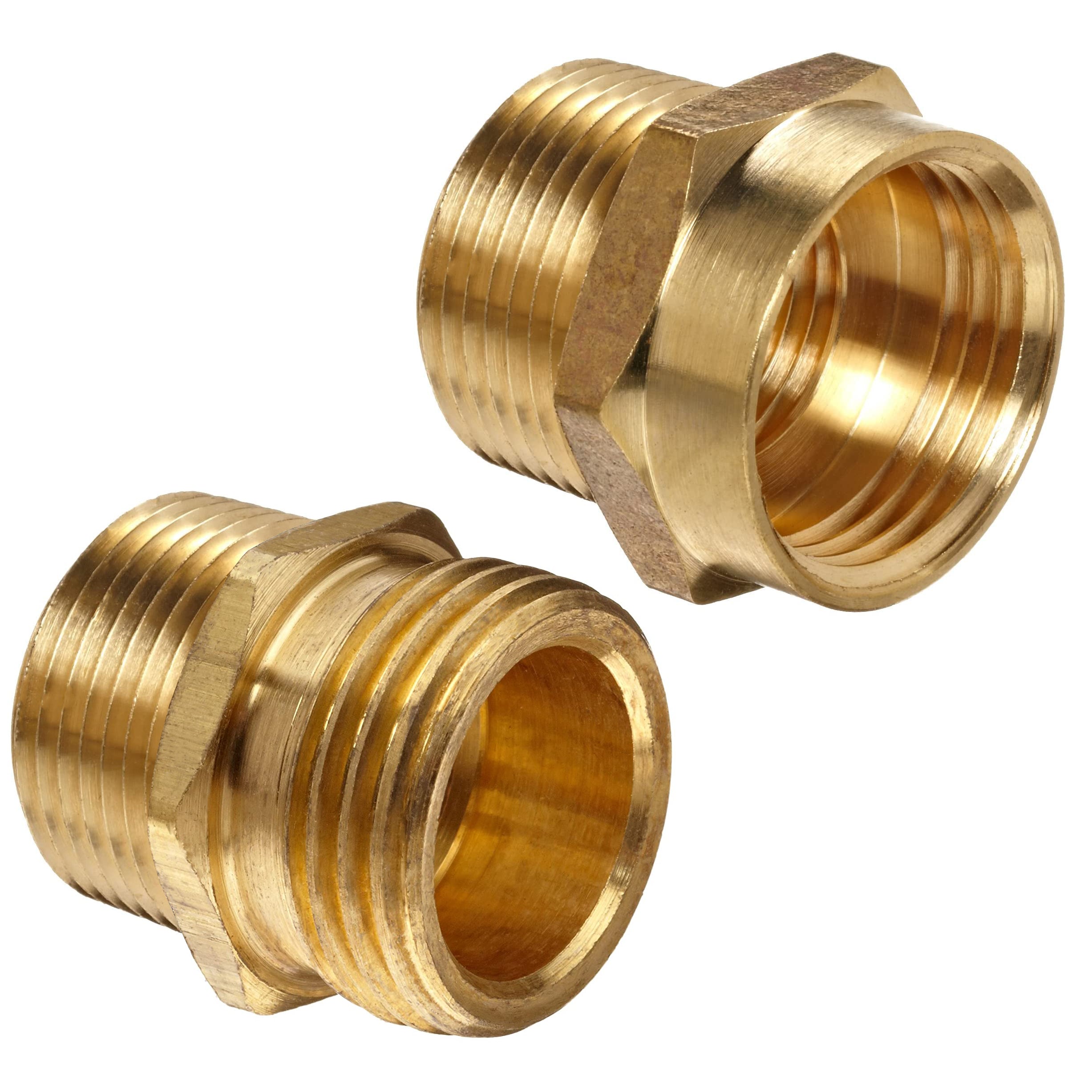 Brass Garden Hose Fitting Adapters 3/4" Male NPT to 3/4" GHT Set