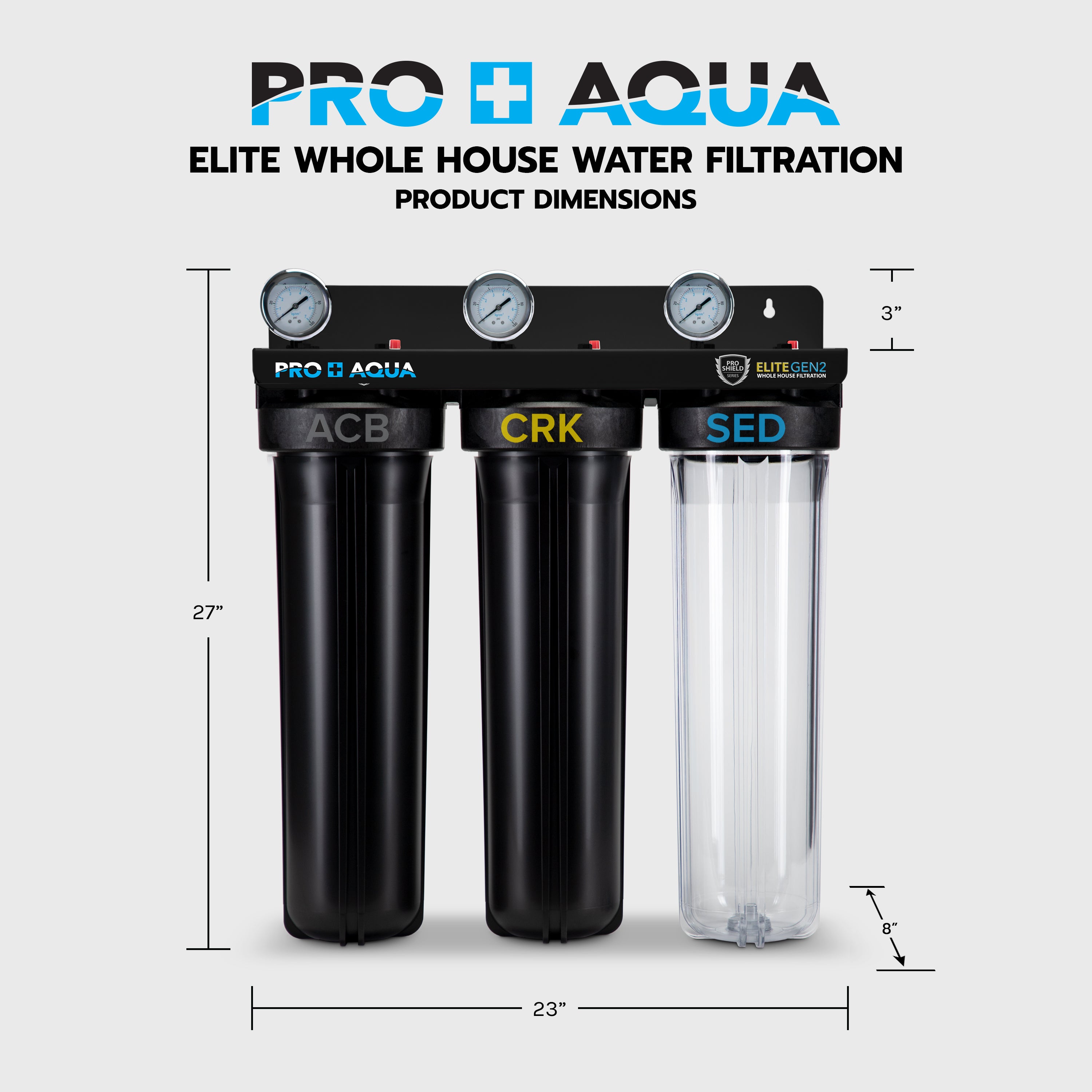 ELITE GEN2 | 3-Stage Whole House Well Water Filter System with Extra Filter Set