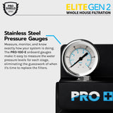 PRO+AQUA ELITE GEN2 3 Stage Whole House Water Filtration System, 1” Ports, Extra Filters